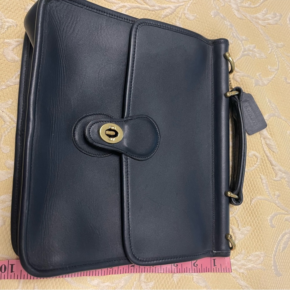 Rare Vintage 1993 Coach‎ Willis Bag Purse Satchel Navy - Picture 14 of 16